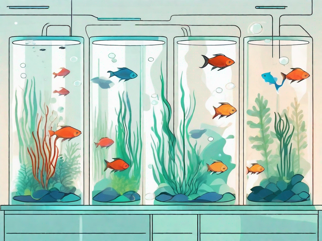 A vibrant aquarium with different types of fish